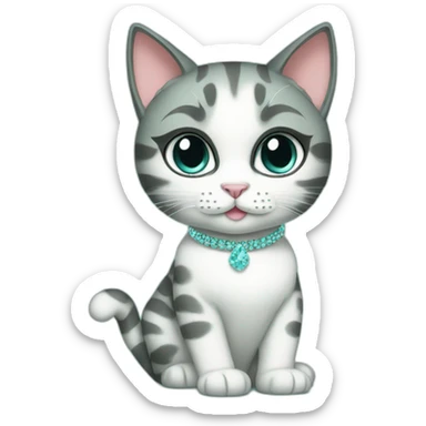 Tiffany fashionable cat sticker