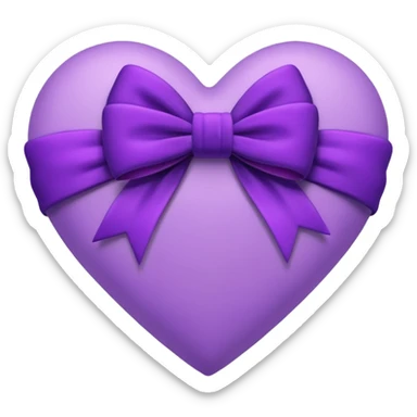 heart with a velvet bow, purple sticker