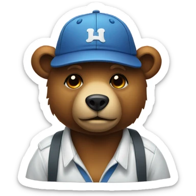 Bear wearing a backwards hat  sticker