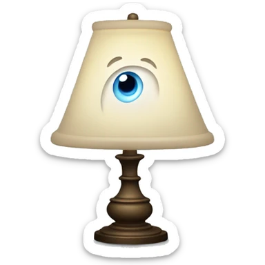 Lamp with blue eyes sticker