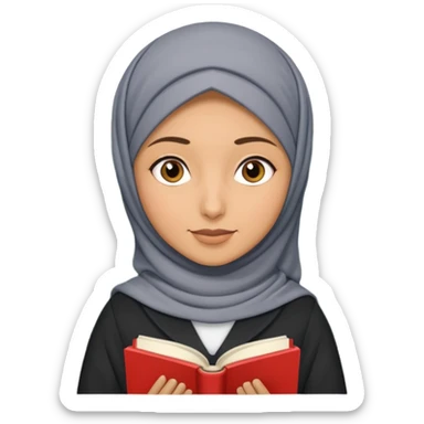 Teacher wearing hijab marking book in the staffroom sticker