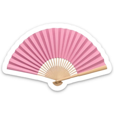pink paper hand fan sticker