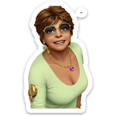 girl in hat with jewelry sticker