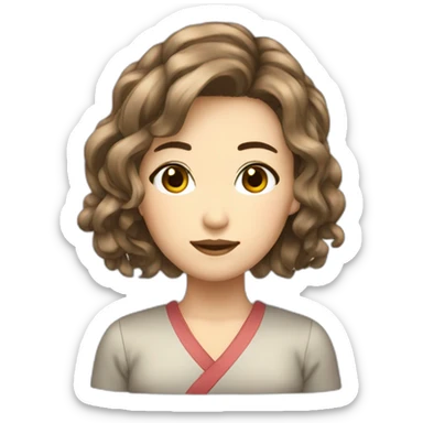 mulher japonesa cabelo castanho sticker