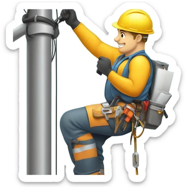 Lineman worker sticker