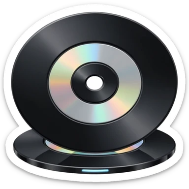 two black computer disk sticker