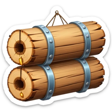 two log emojis, stacked on top of each other, one hanging over the side, with subtle sparkles in the background sticker