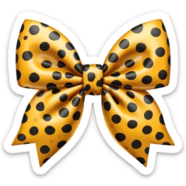 Leopard print bow sticker