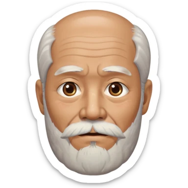 Old man japanese with salt and pepper beard sticker
