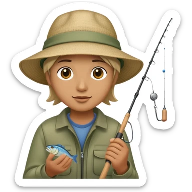 person fishing sticker
