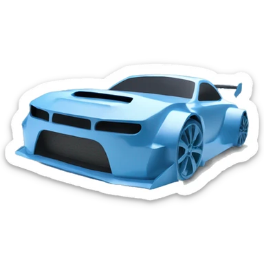 wide-body pearl-blue Cardstock Papercraft fr-s racecar sticker