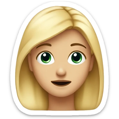 Face of a blonde girl, making a gesture that she doesn't care. Rolling your eyes up sticker