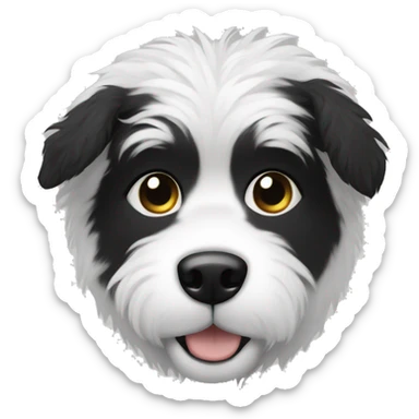 Black-and-white-dog-fluffy-black eye spot sticker