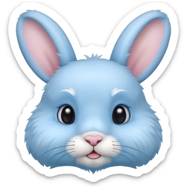 light blue cute rabbit head sticker