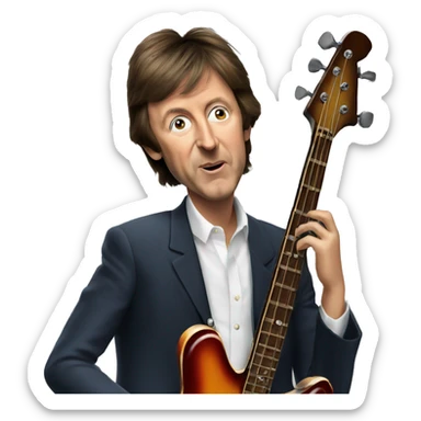 paul mccartney playing bass sticker