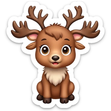 reindeer baby  cute, full body sticker