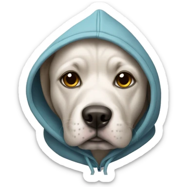 Dog wearing a hoodie sticker