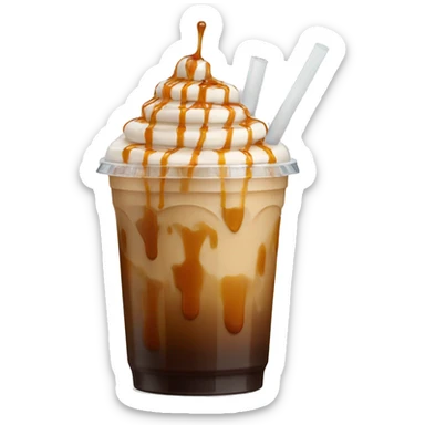 iced coffee with caramel drizzle  sticker