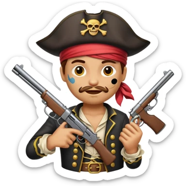 Pirates emoji holding gu sticker