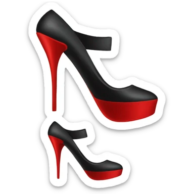 Black high heel with red bottoms  sticker