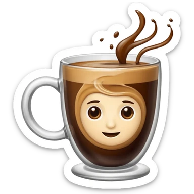 hyper realistic espresso in glass mug sticker