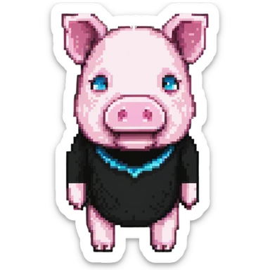 Minecraft pig, authentic blocky style and proportions sticker
