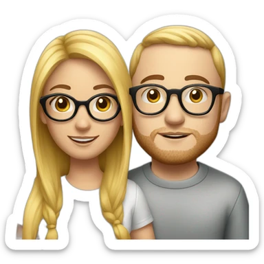 Mac Miller With a blond girl with glasses sticker
