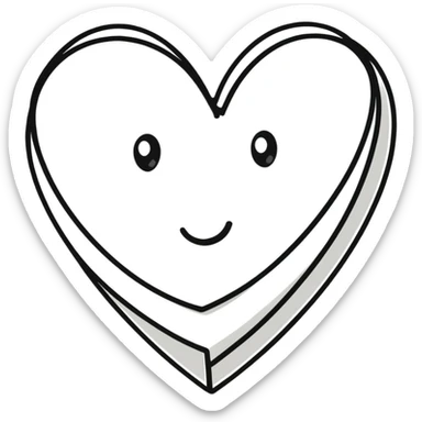 cartoon sticker of a heart with a smiling face sticker