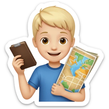 child Holding Maps sticker