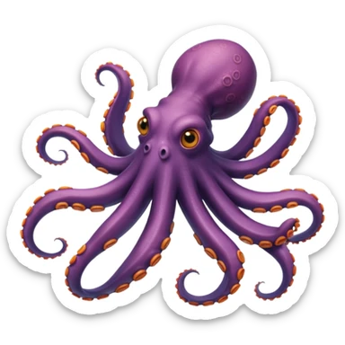 view from under an octopus, looking up at the octopus with tentacles spread sticker