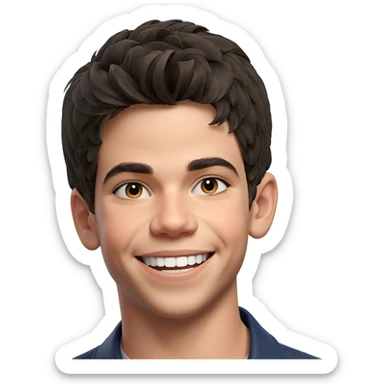 smiling boy in hat sticker