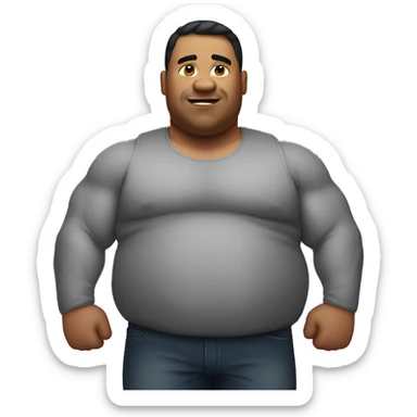 Fat muscular man sticker