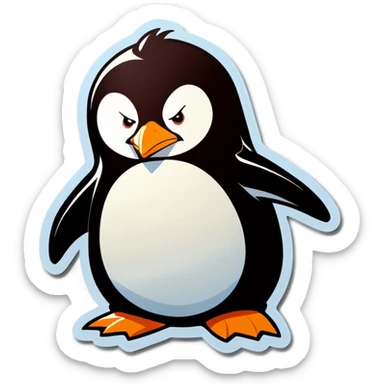 An angry penguin sticker