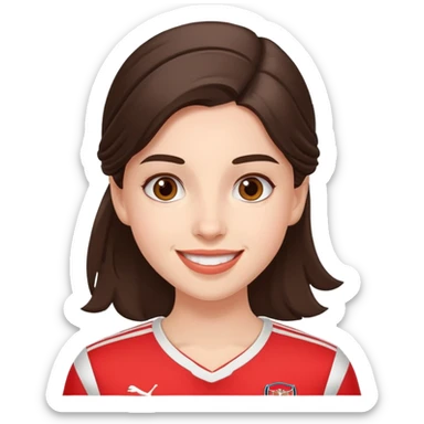 Happy brunette female arsenal fan sticker