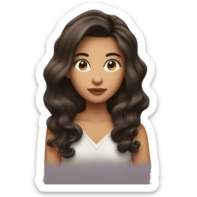 beautiful brunette girl with blowout hair sticker