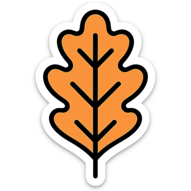 oak leaf icon, color outline style, variation 2 sticker
