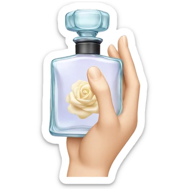 Perfume bottle in hand sticker