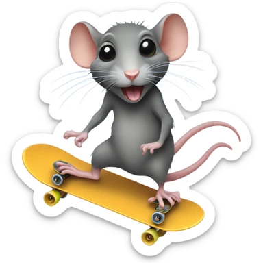 One legged rat on a skateboard  sticker