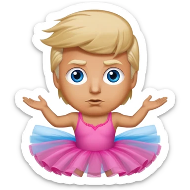 Donald trump with blue eyes with a tutu sticker