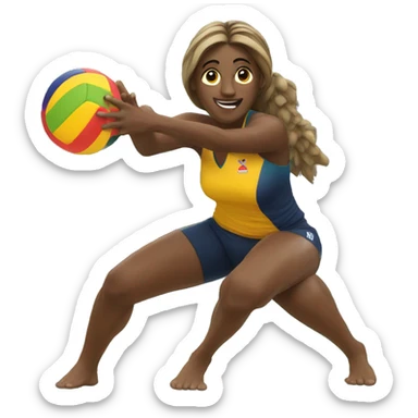 Beach volleyball player sticker