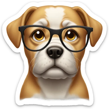 Buff dog wearing glasses sticker