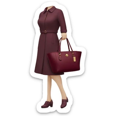 Burgundy Coach bag sticker