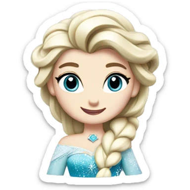 Plumcake in the shape of Elsa from disney sticker