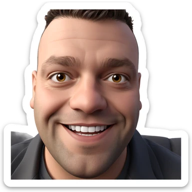 smiling male portrait close up sticker