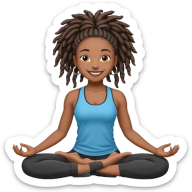 yoga black girl with locs  sticker