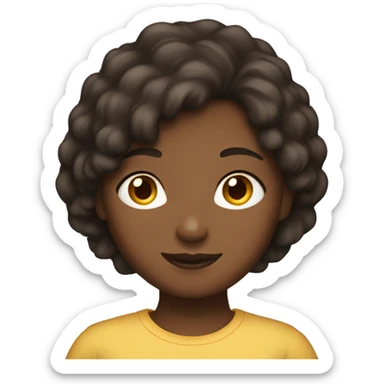 A girl with dark brownhair and brown skin with layers and ten years old sticker