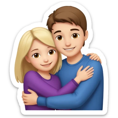 Boy and girl hugging each other in love sticker