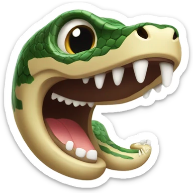 Snake with two teeth sticker
