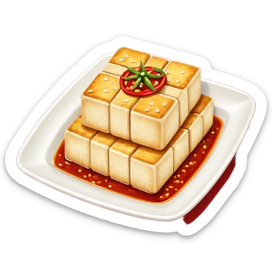 crispy fried tofu with chili sticker