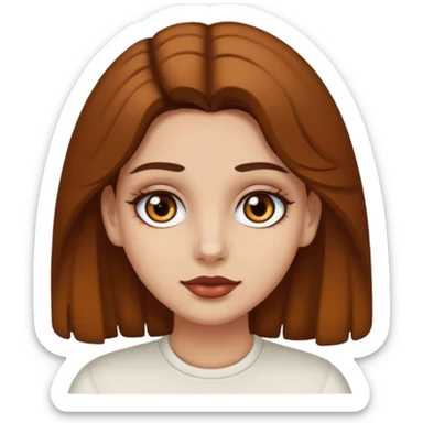Una chica de piel blanca, con rulos de color, marrón, oscuro y ojos marrones sticker